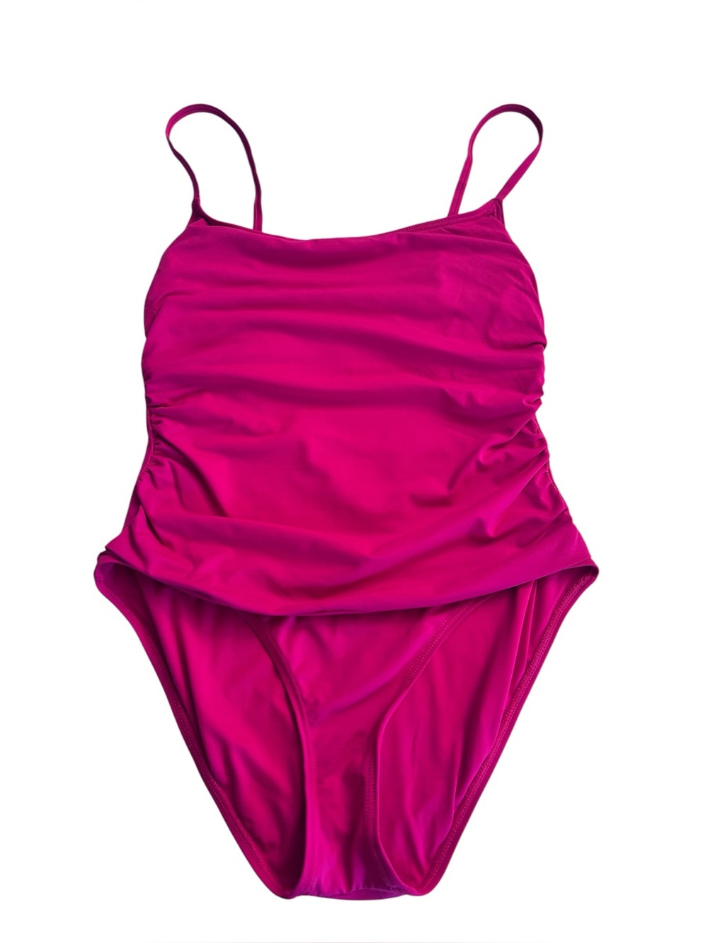Anne Cole Womens One-Piece Swimsuit Size 10 Fuchsia Pink Ruched Lingerie Maillot